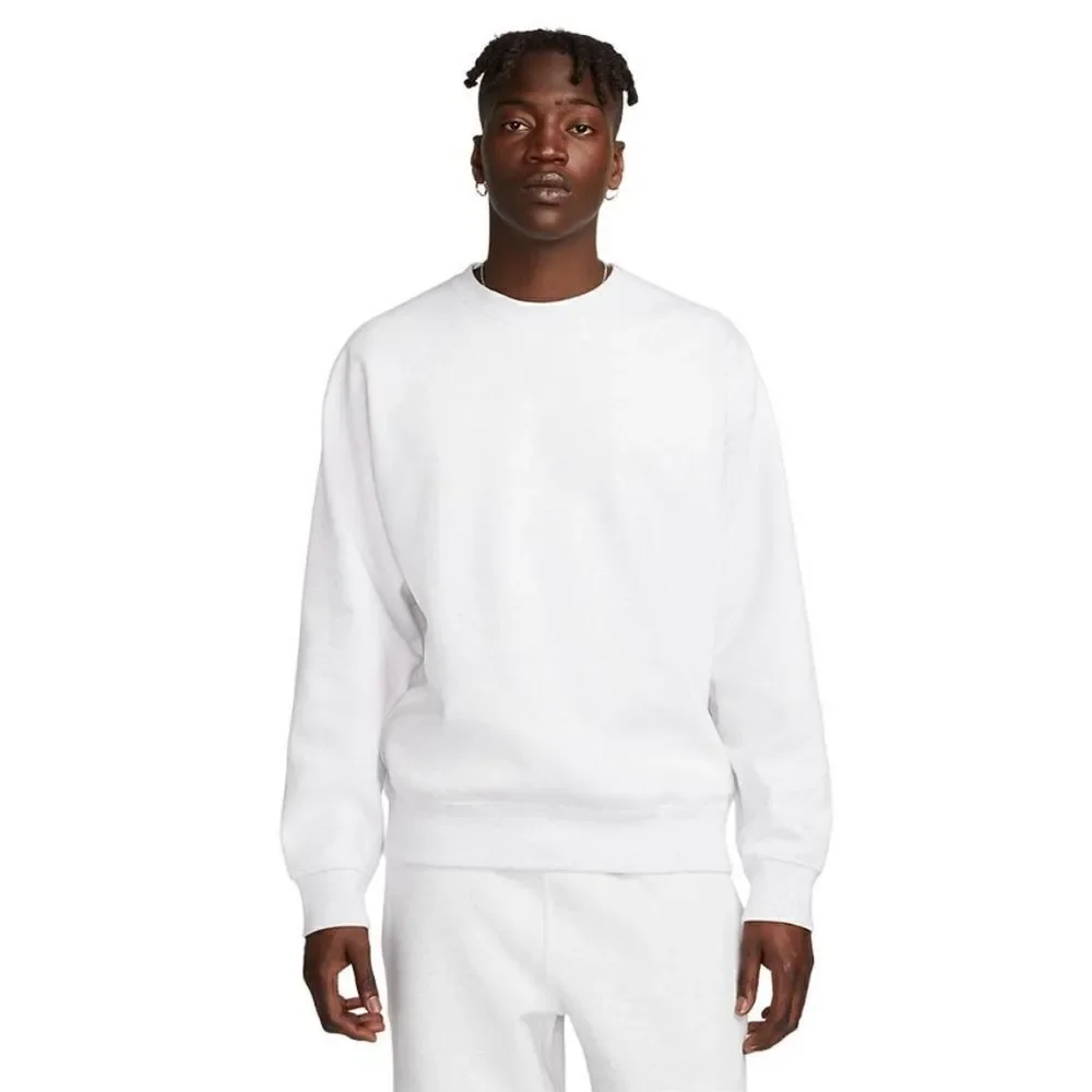 Nike Solo Swoosh Crewneck Sweatshirt Heather Grey XS Unisex Fleece DX1361-051 LE - Picture 3 of 13